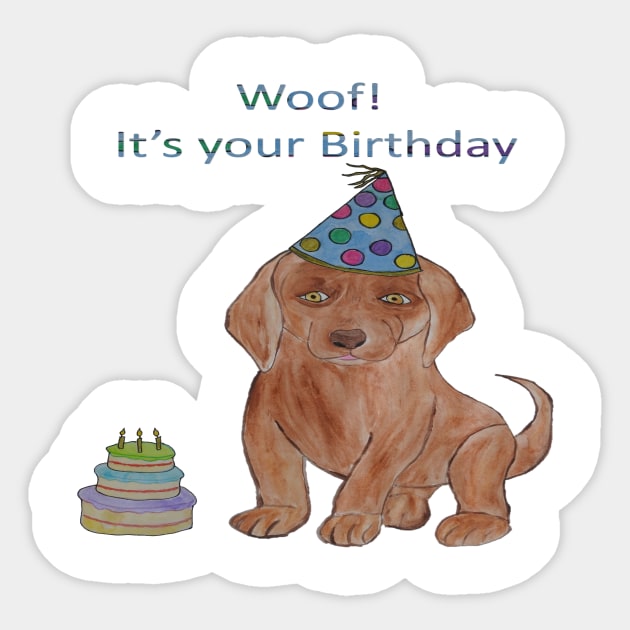 Woof! It's your Birthday Sticker by ABY_Creative